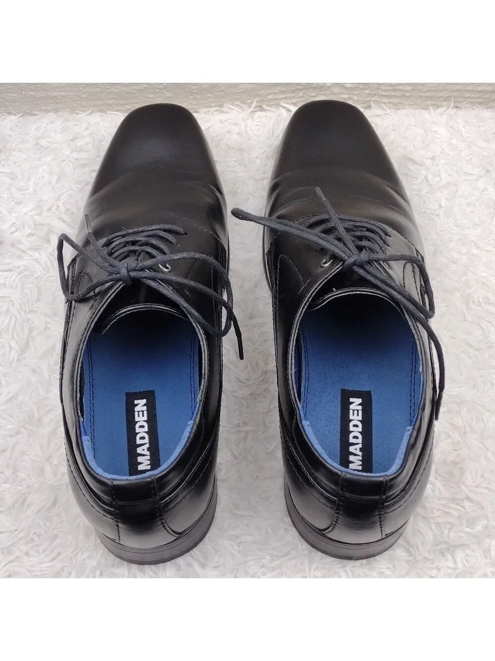 Madden M-Clevrr Black Synthetic Upper Almond Toe Lace Up Men's Dress Shoe
